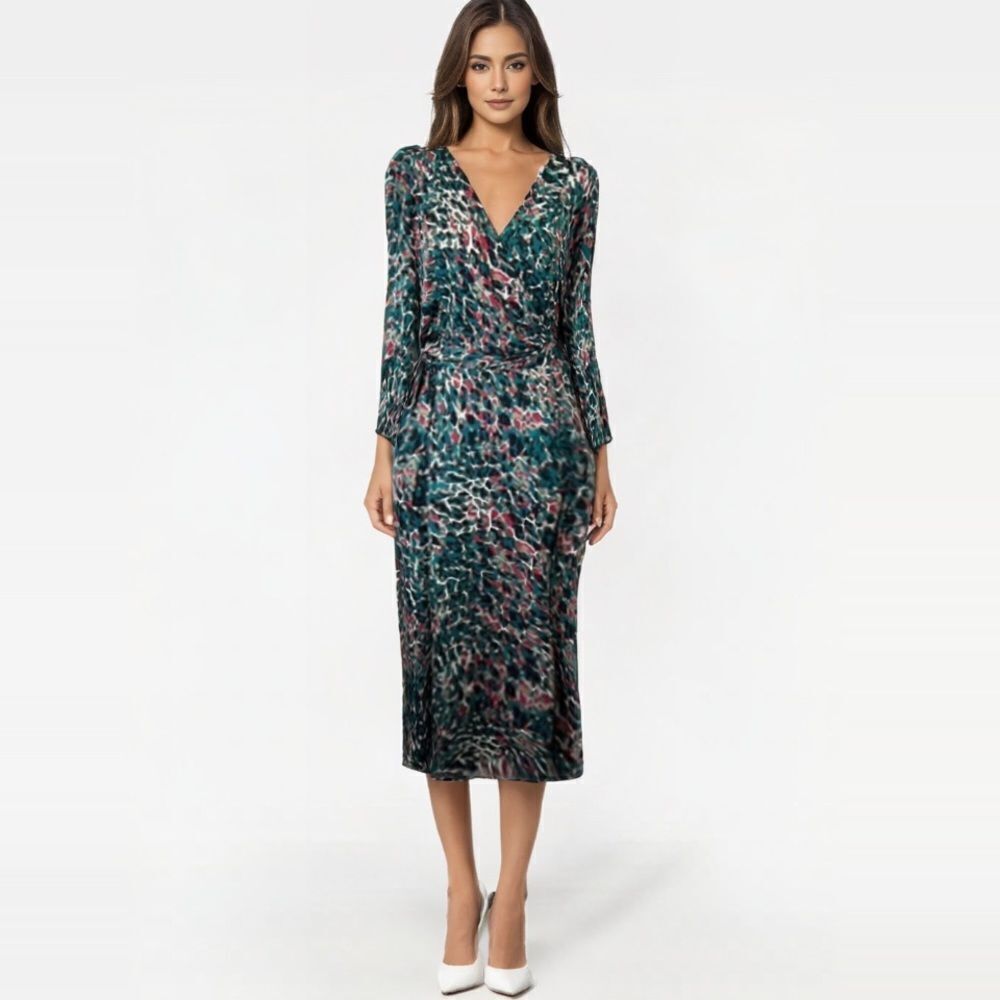New Basler Summer Nights Faux Wrap LongSleeve Dress Size 24